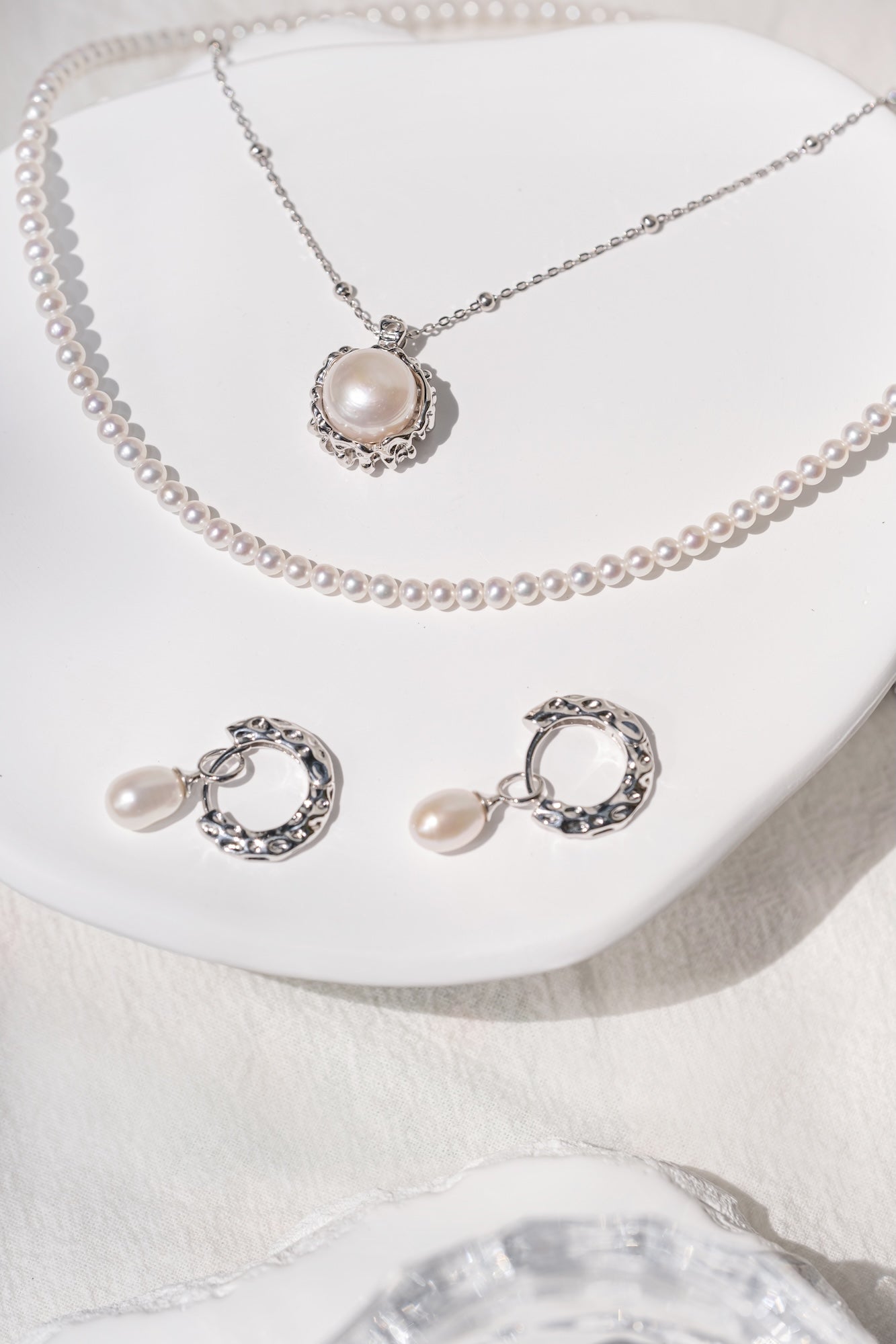 3-4mm Classic Baby Pearl Necklace Sterling Silver