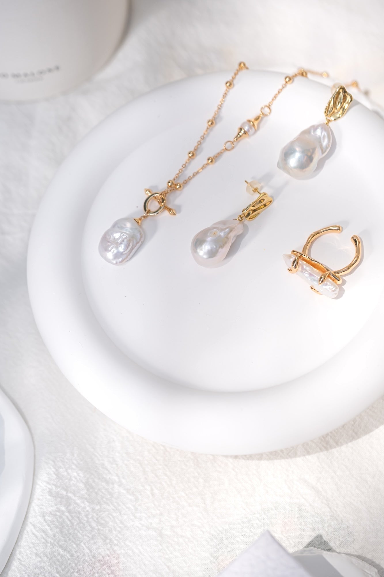 Golden Tide Baroque Pearl Earrings