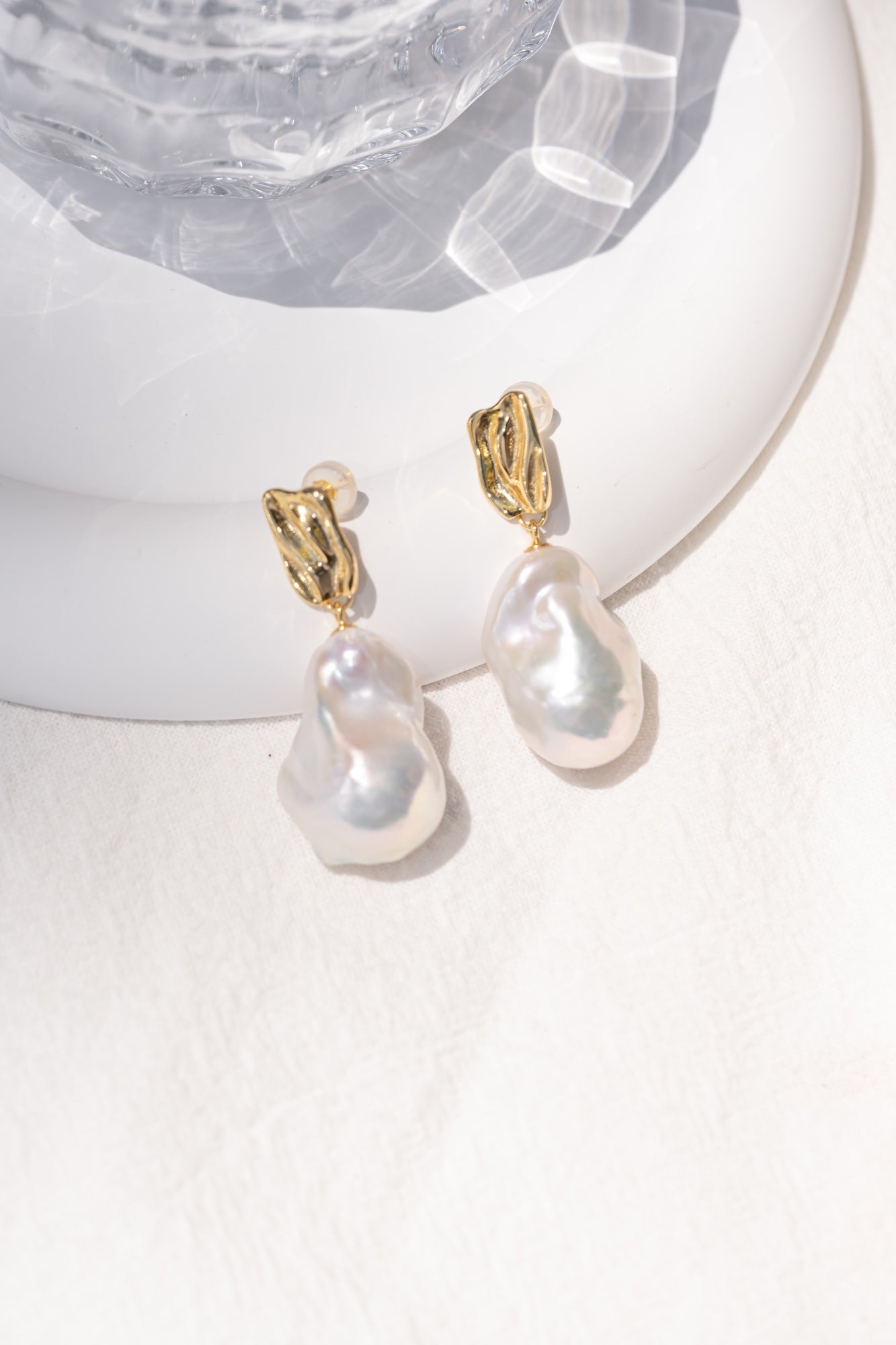 Golden Tide Baroque Pearl Earrings