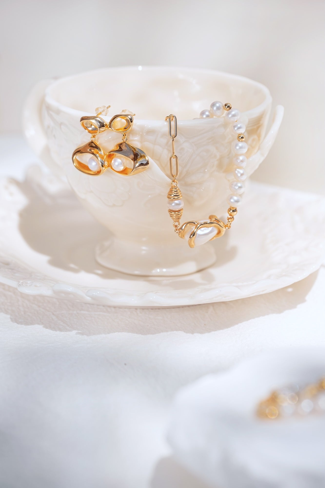 Ocean Drop Pearl Earrings