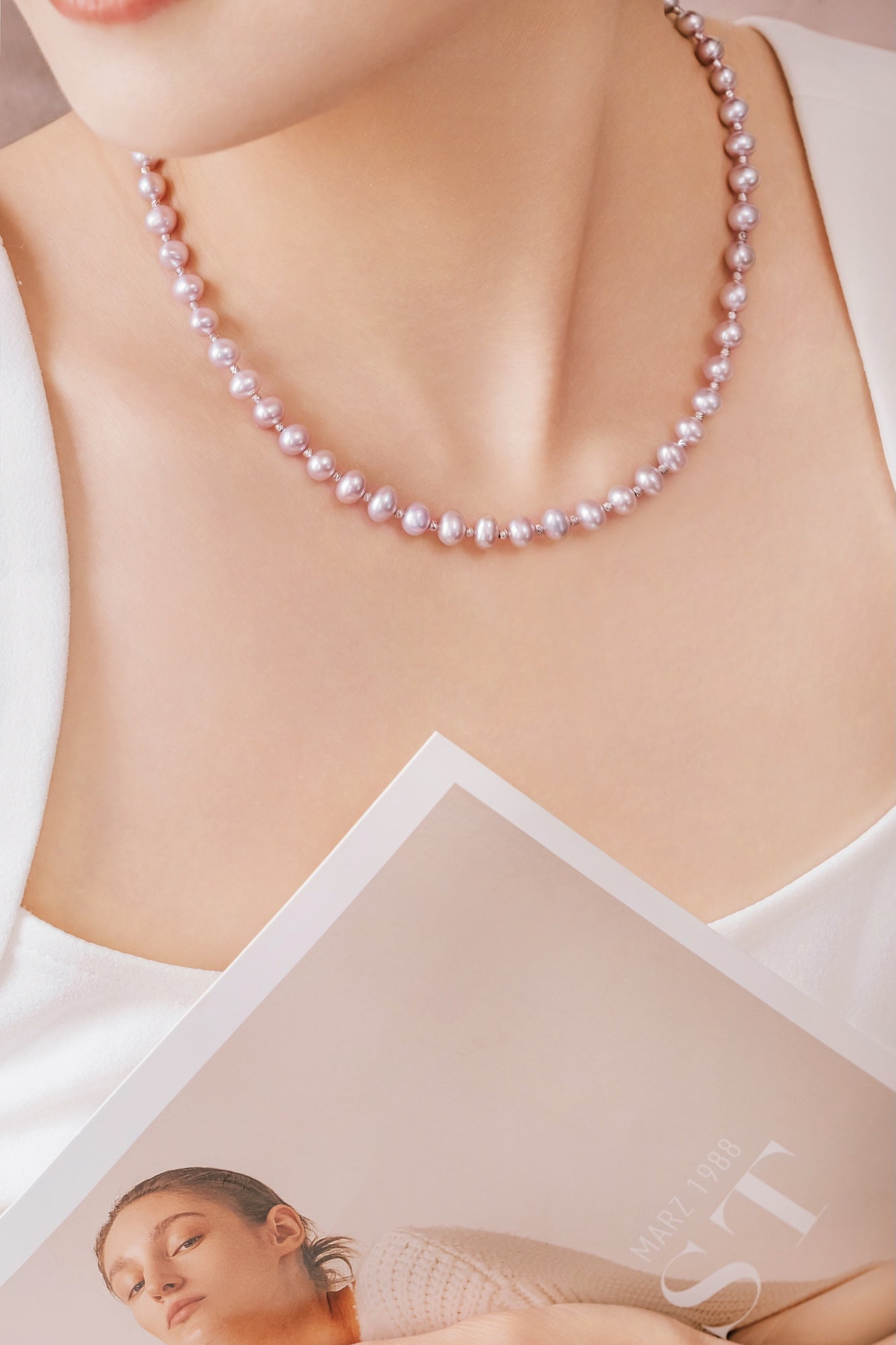 Lavender Freshwater Pearl Necklace