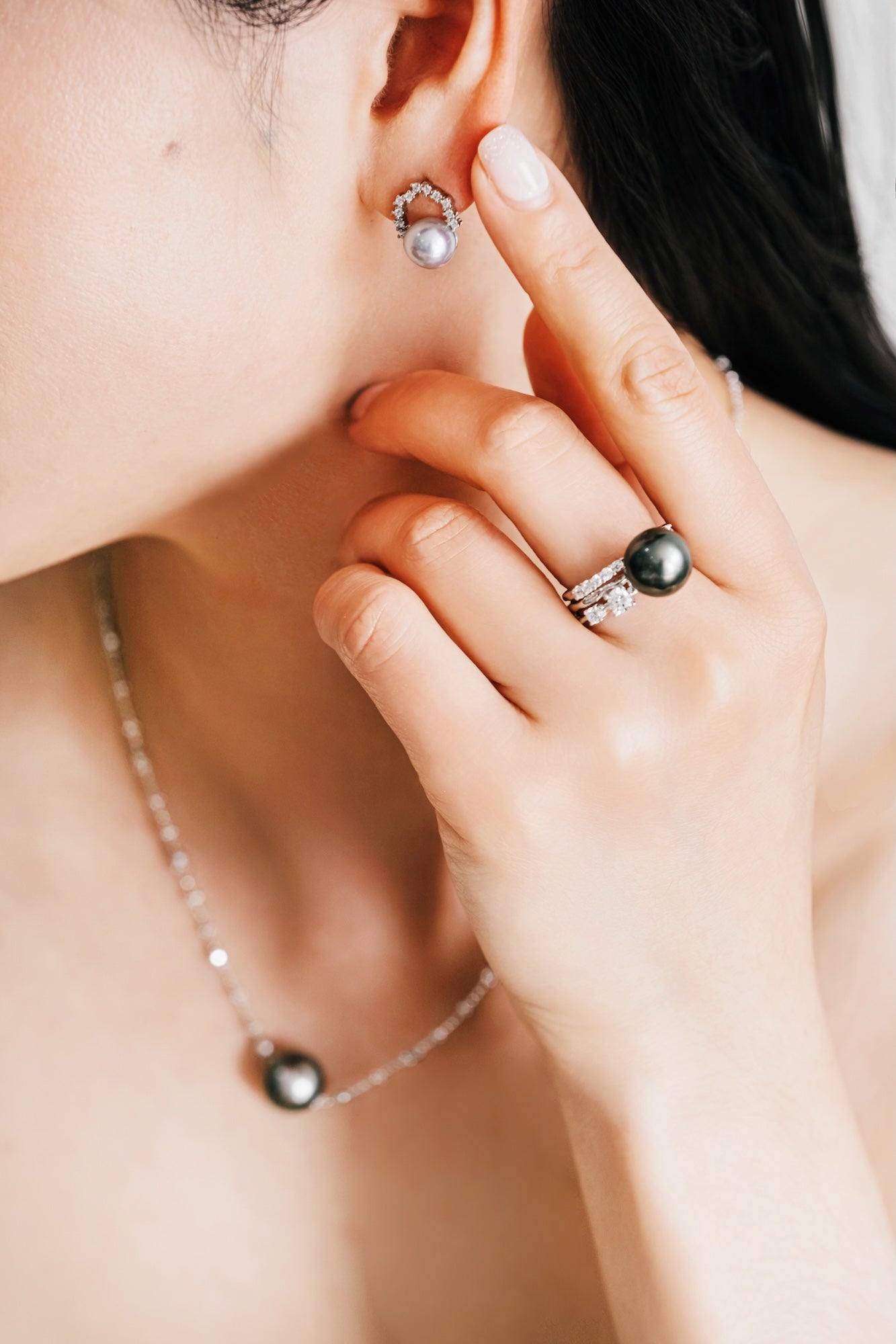 Midnight Tide Tahitian Pearl Ring