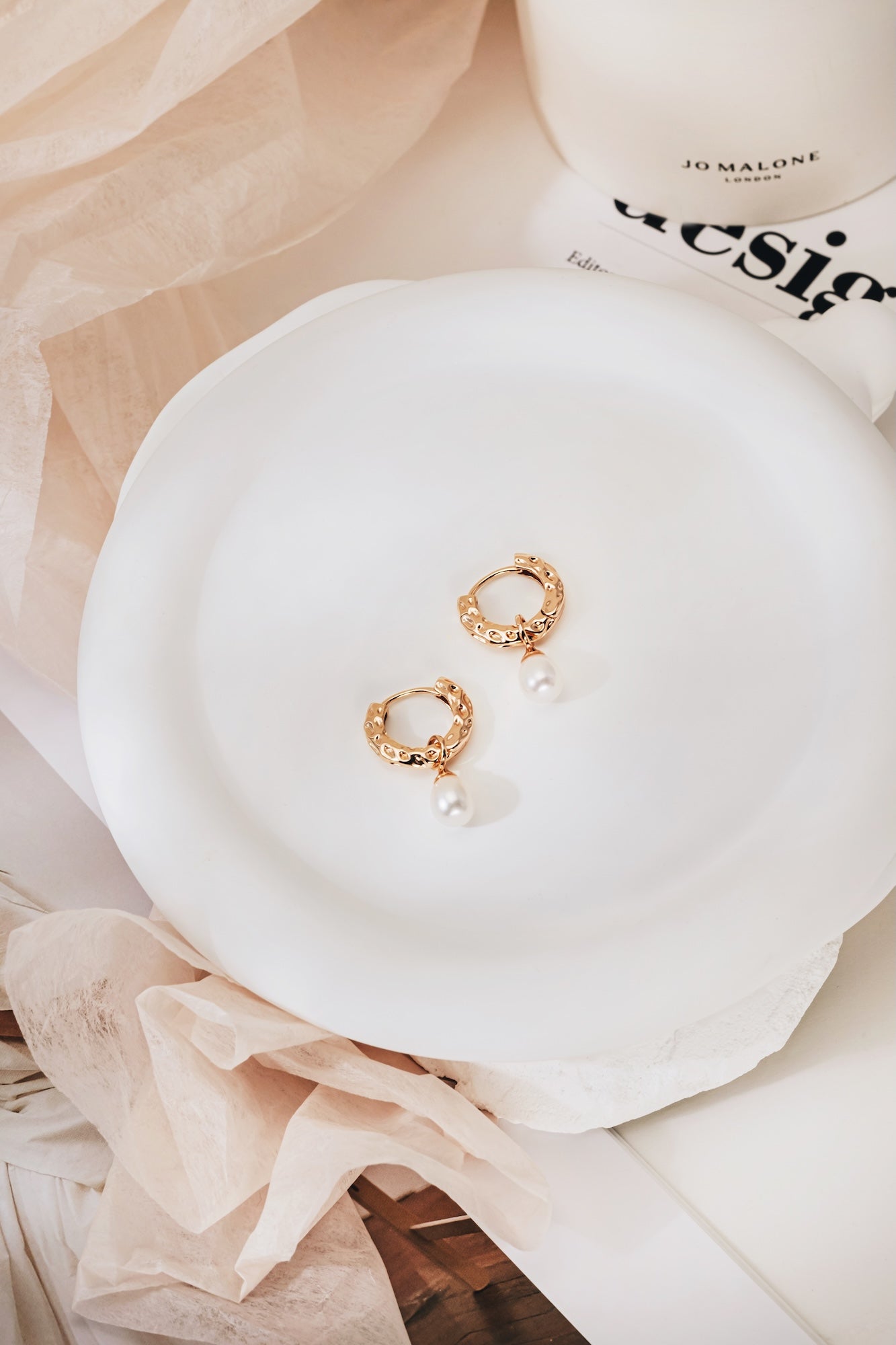 Luna Ripple Pearl Earrings