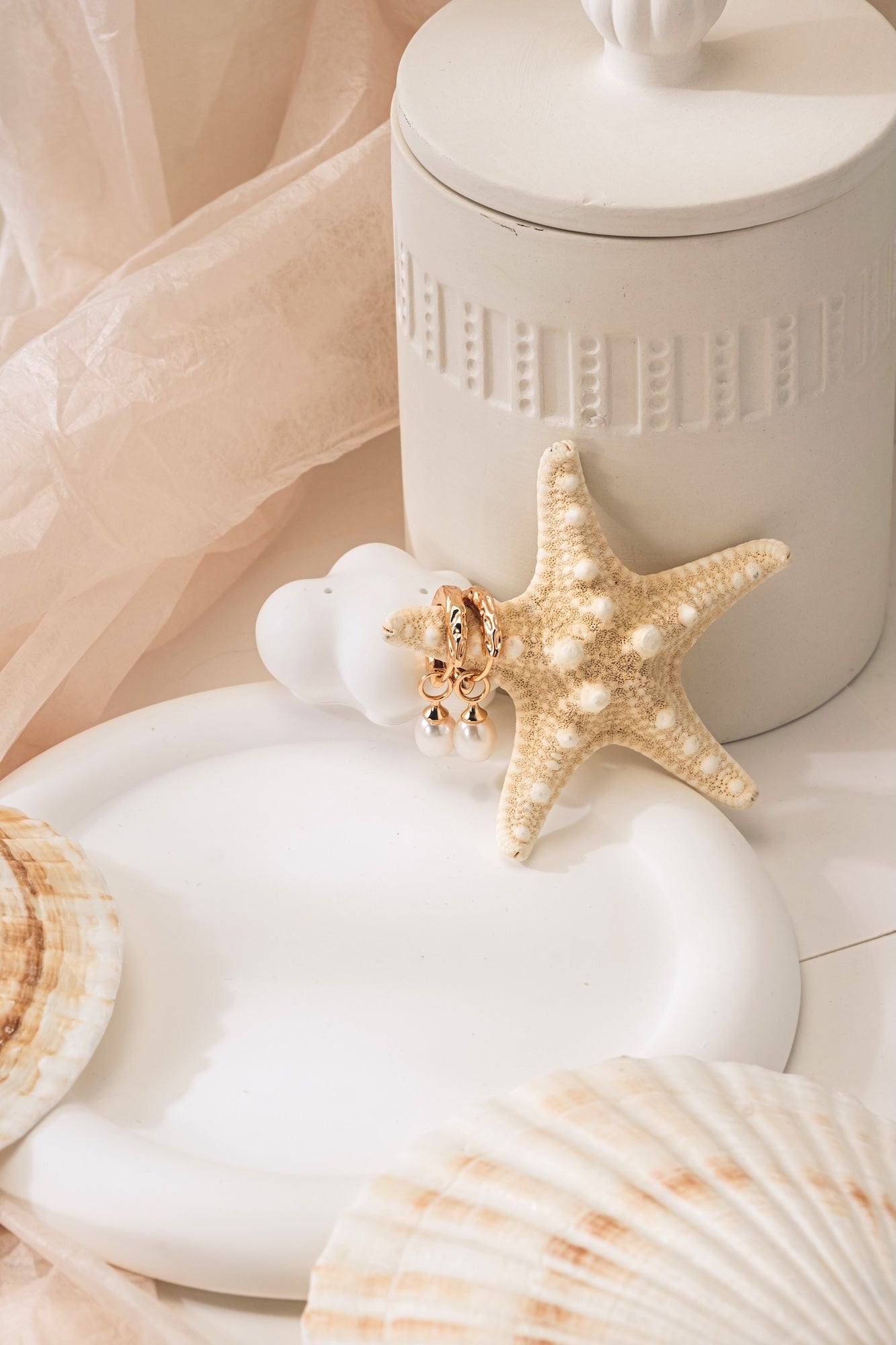 Luna Ripple Pearl Earrings