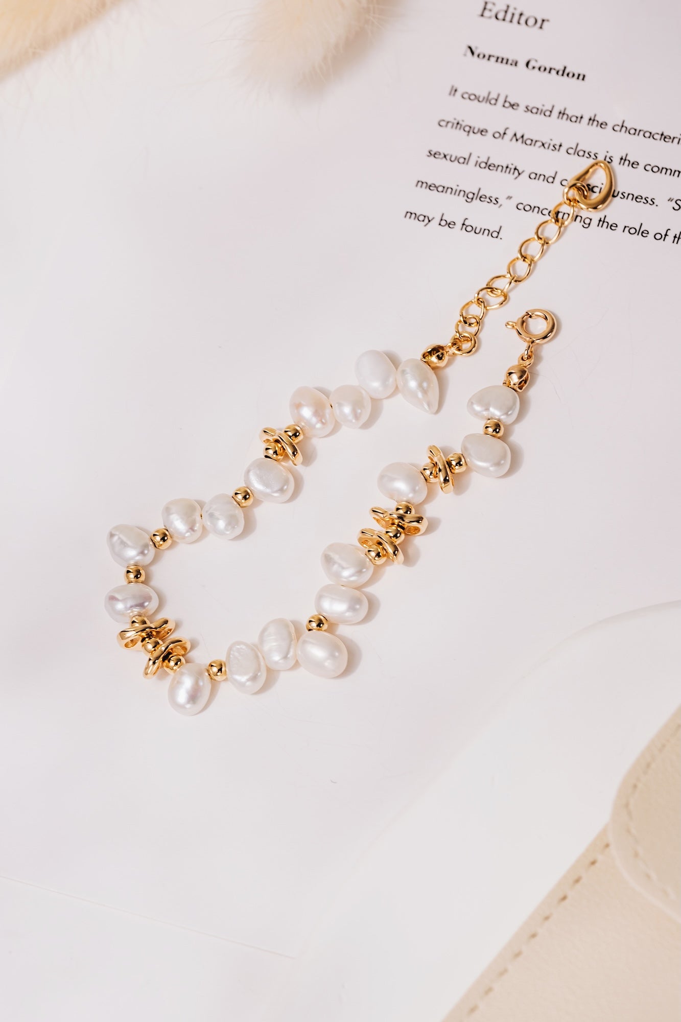 Golden Bloom Pearl Bracelet