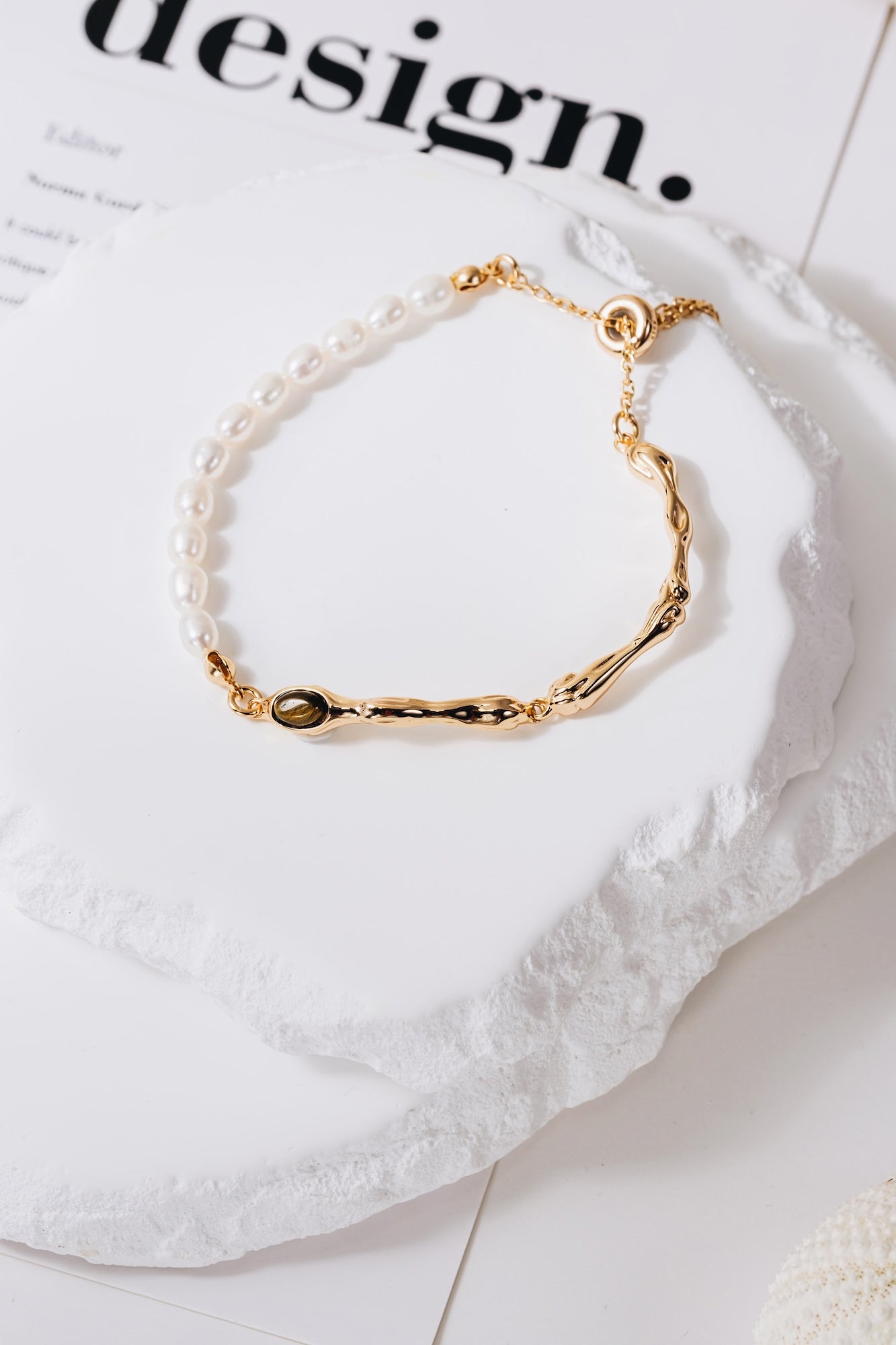 Golden Vine Pearl Bracelet