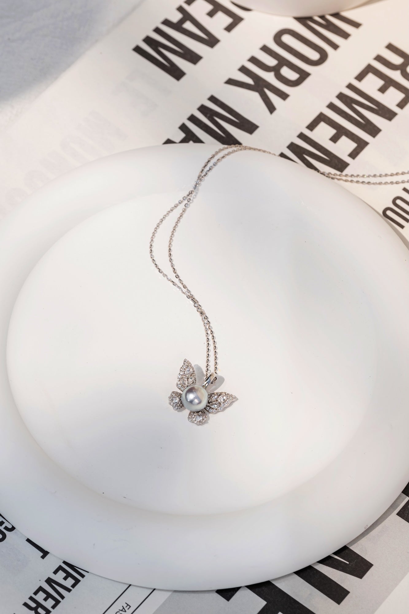 Butterfly Blue Akoya Pearl Necklace