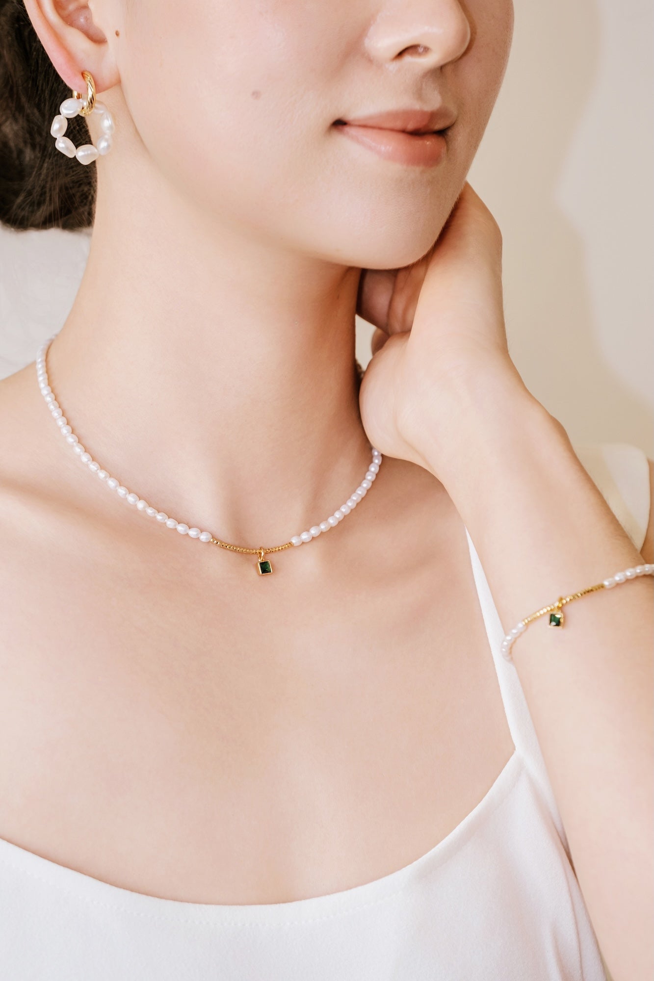 Wreath Baroque Pearl Hoop Earrings