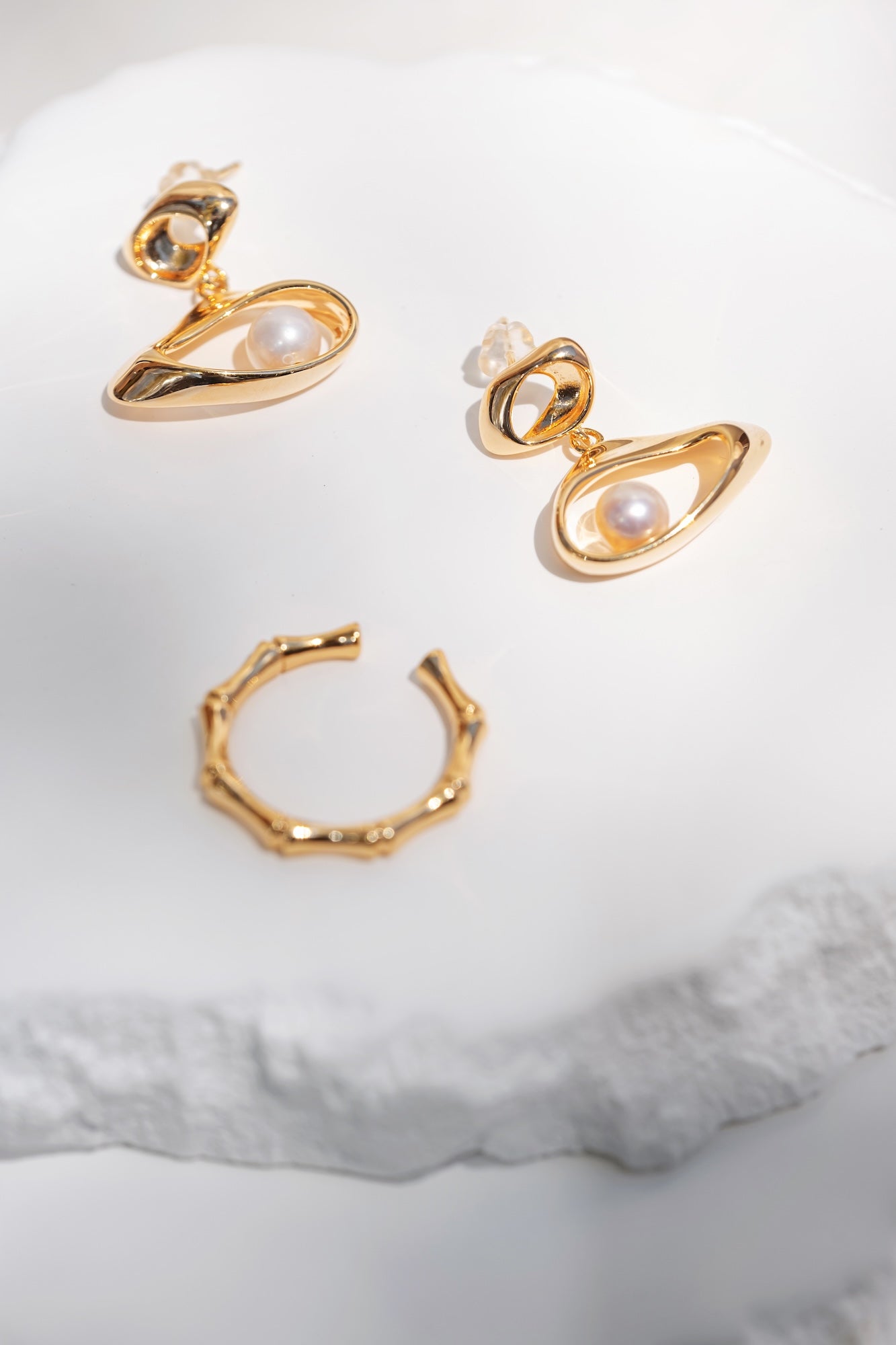 Ocean Drop Pearl Earrings