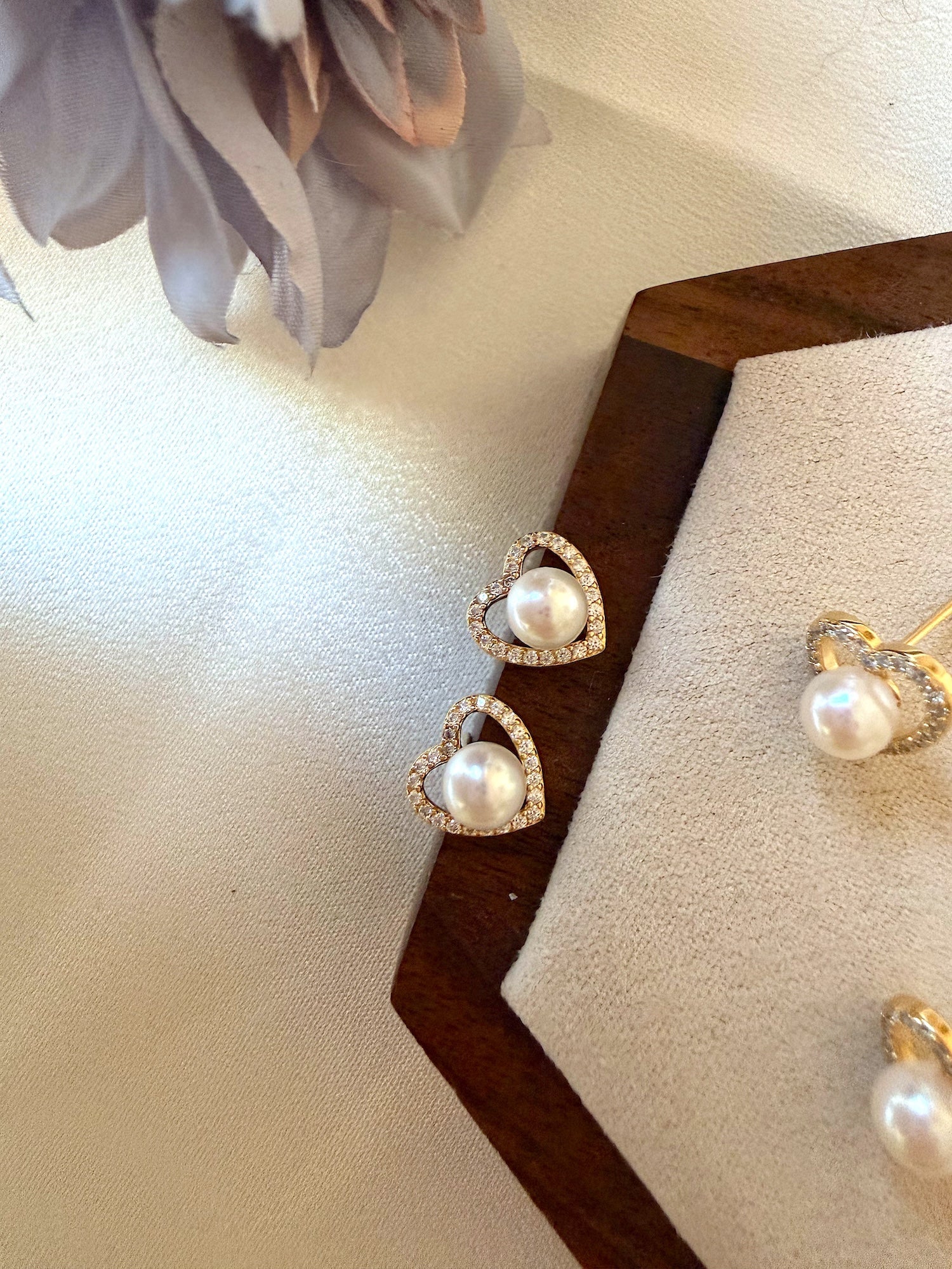 Radiant Heart Pearl Earrings