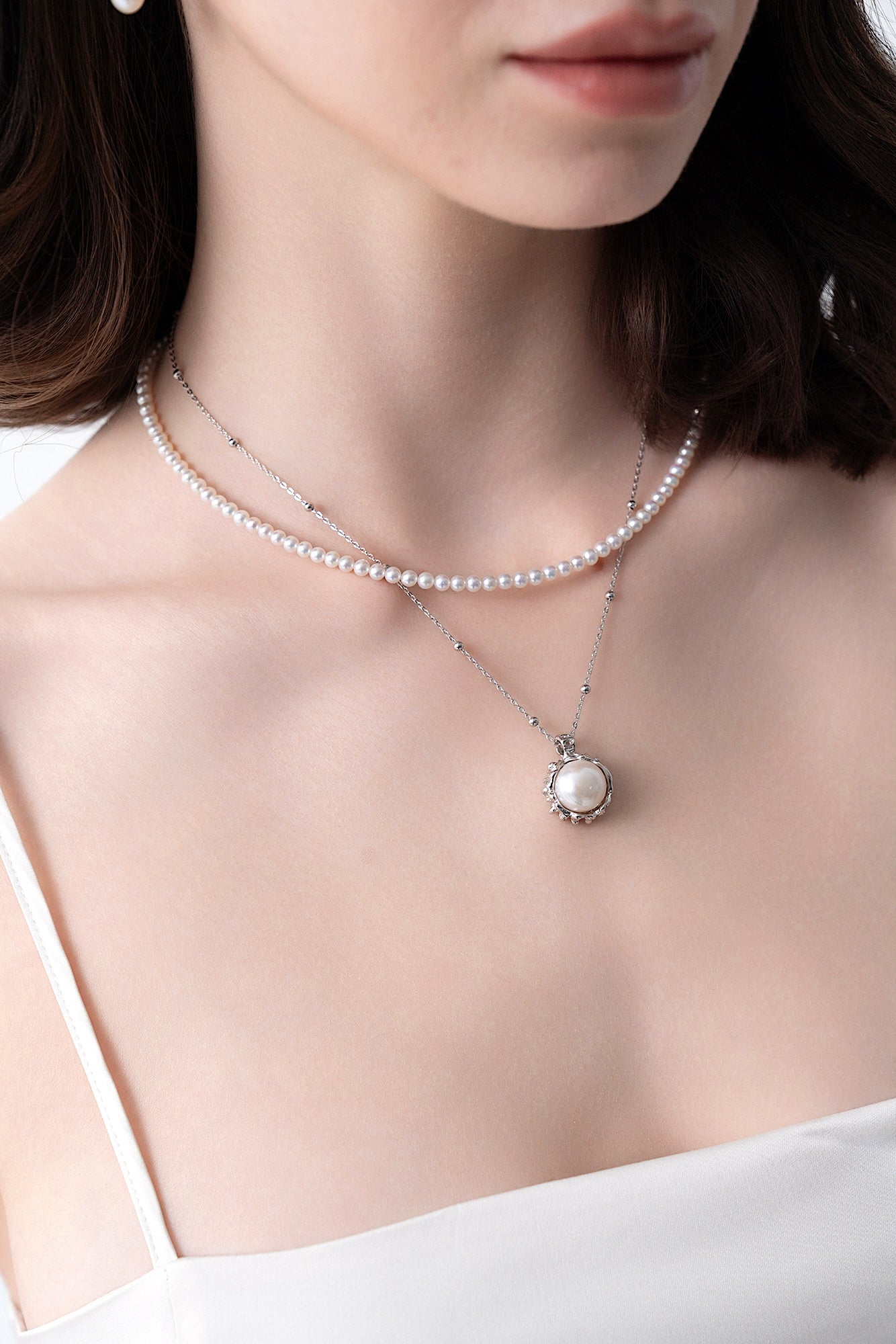3-4mm Classic Baby Pearl Necklace Sterling Silver