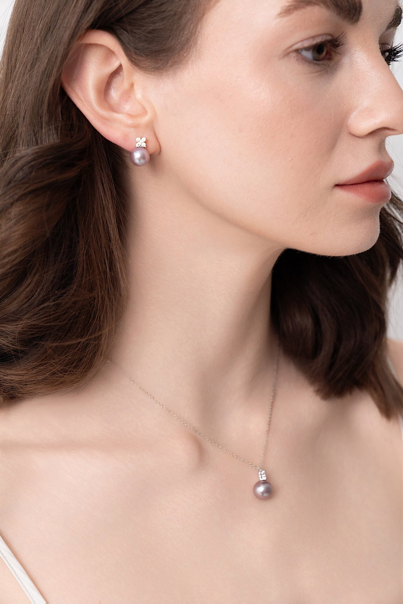 Lucky Blush 9-10mm Purple Edison Pearl Earrings