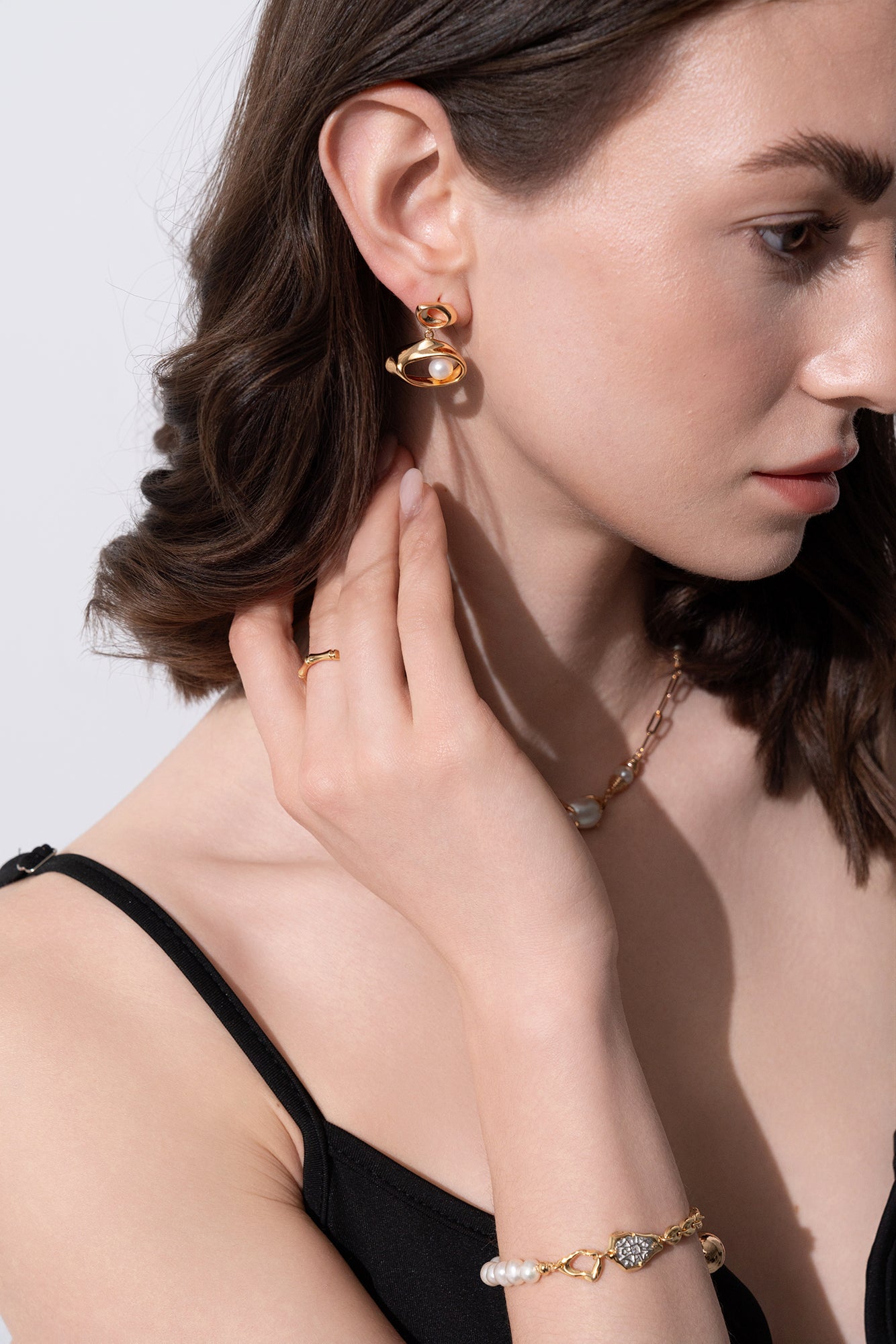 Ocean Drop Pearl Earrings