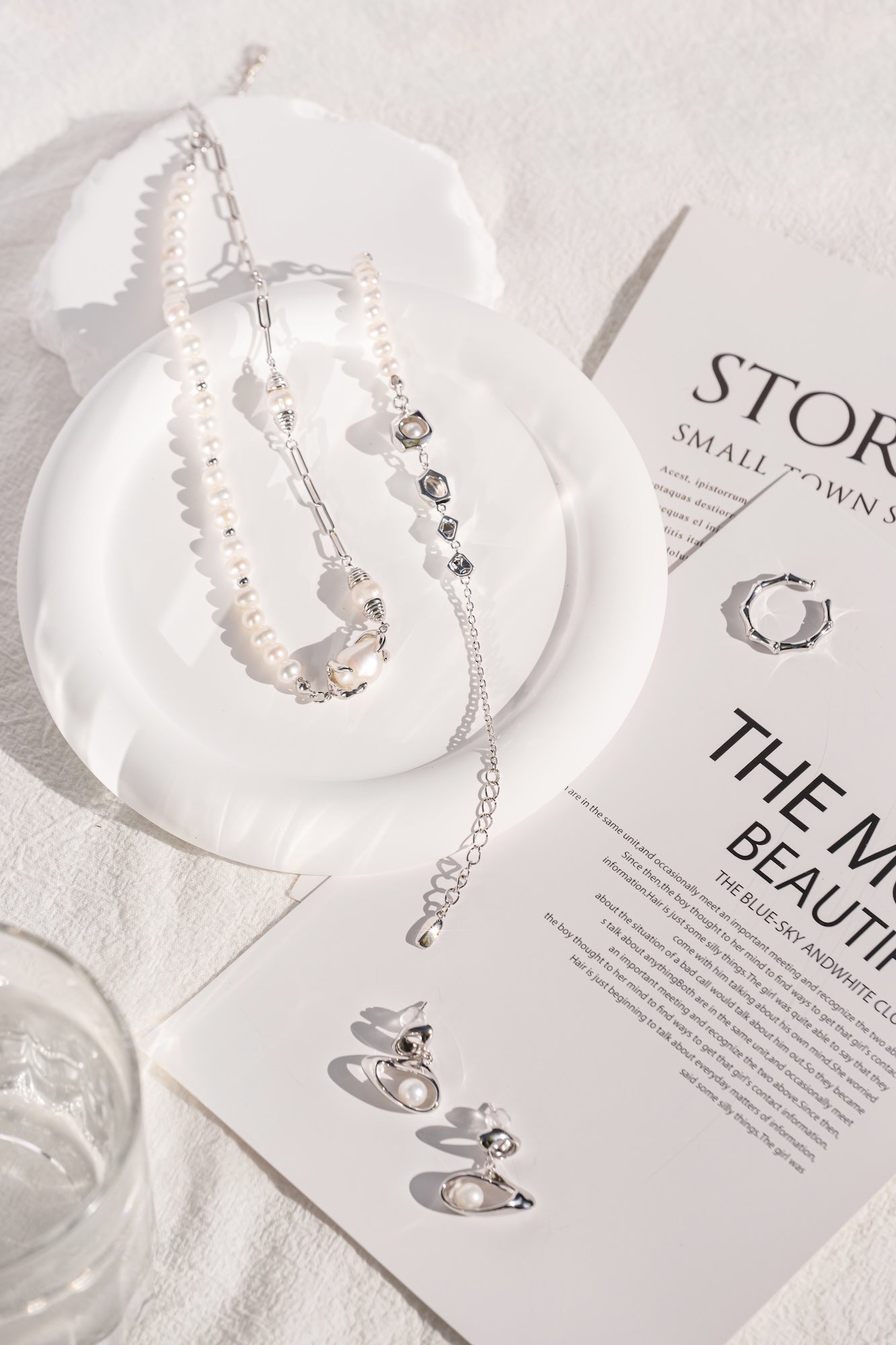 Ocean Drop Pearl Earrings