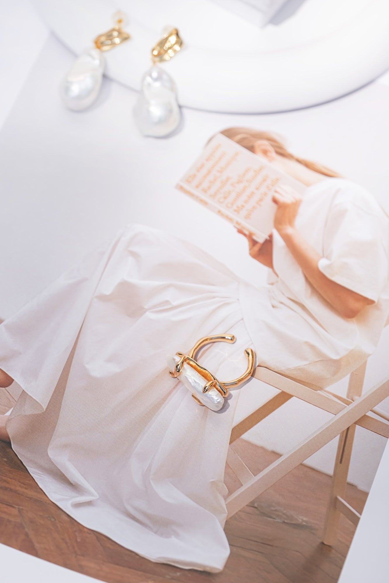 Golden Crest Baroque Pearl Ring