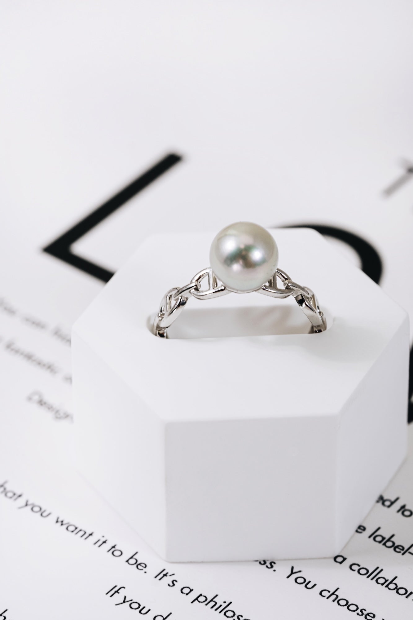 Eternal Weave Blue Akoya Pearl Ring