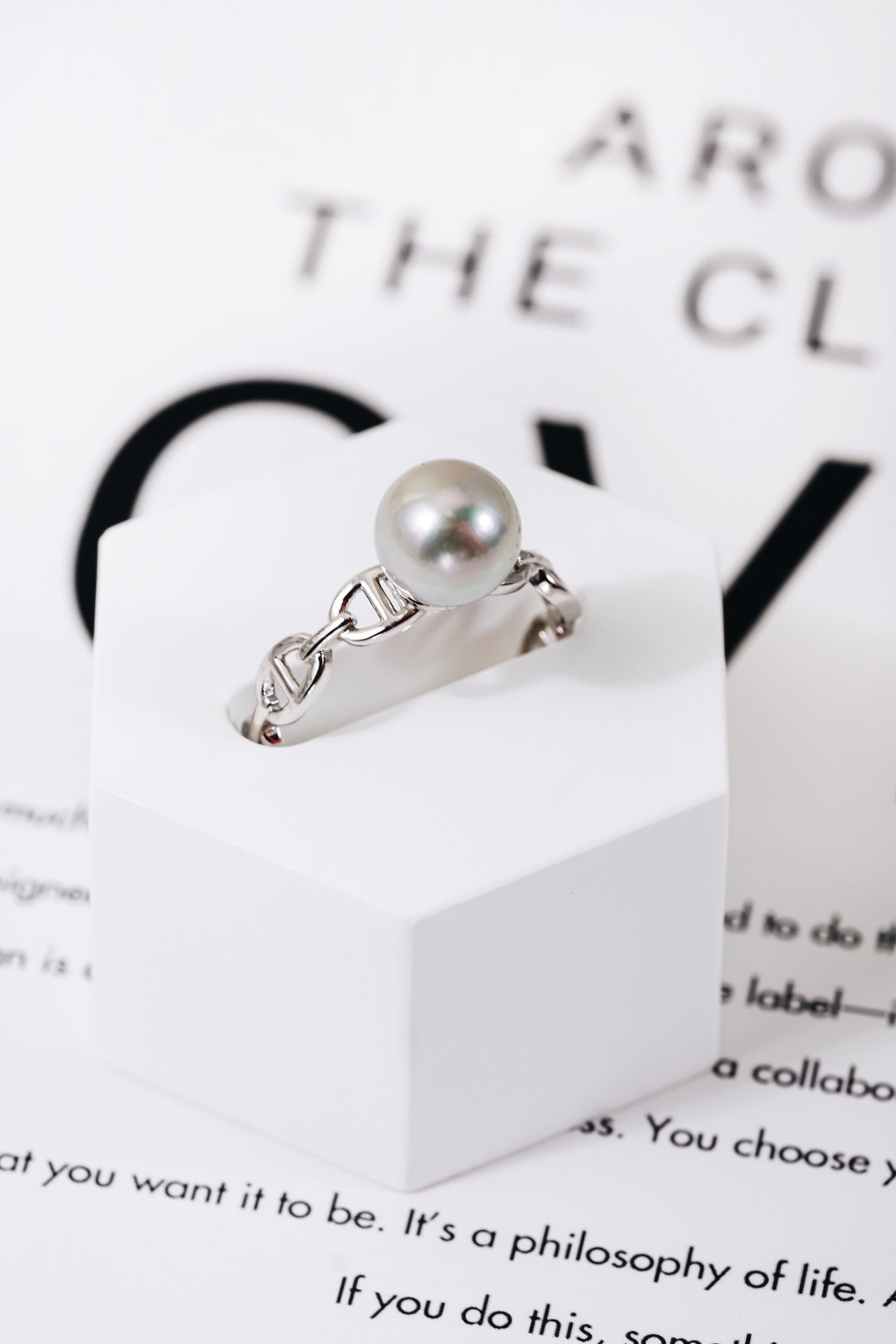 Eternal Weave Blue Akoya Pearl Ring