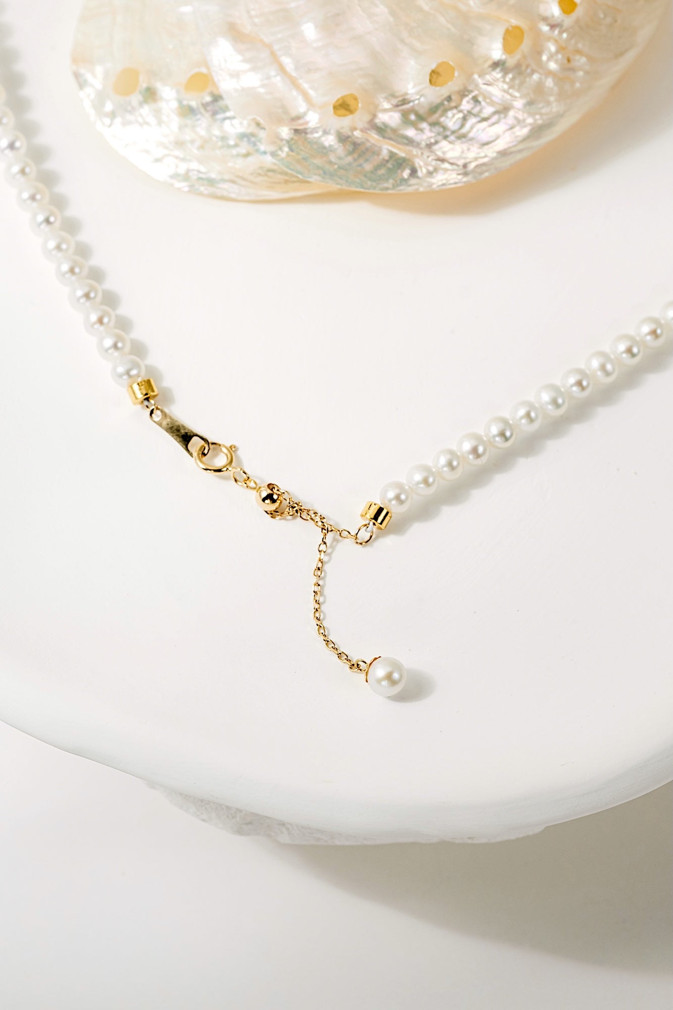 3.5-4.5mm Classic Baby Pearl Necklace 18K Gold