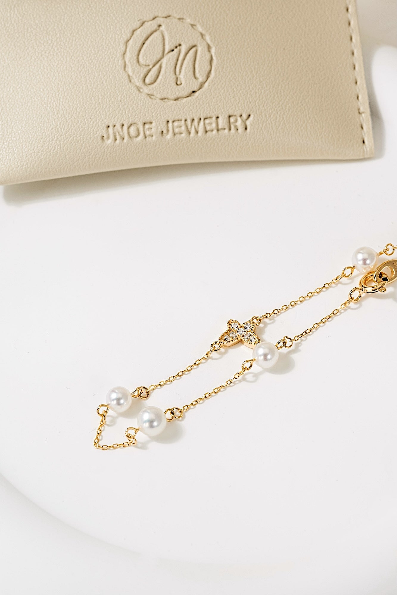 Butterfly Charm Pearl Bracelet