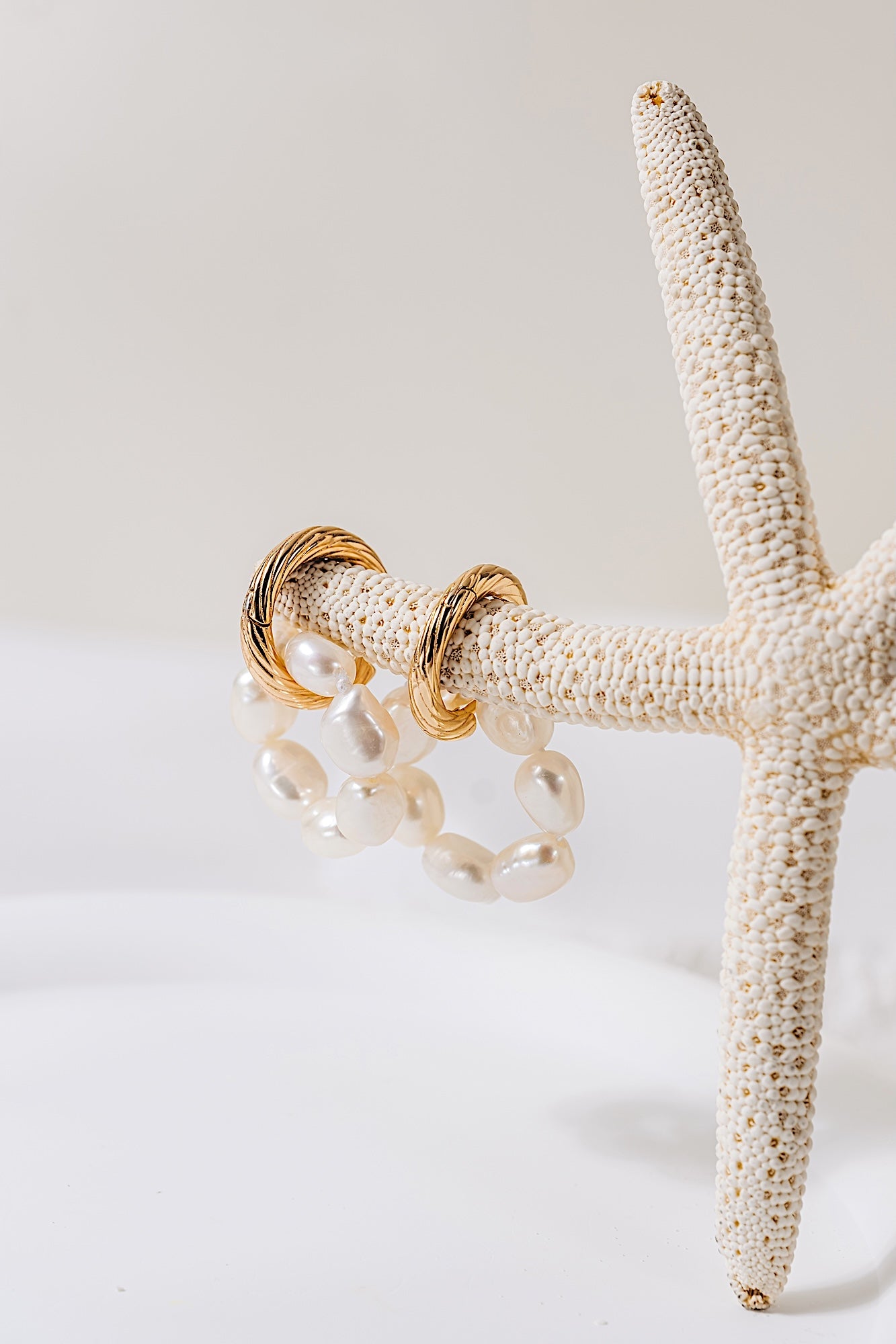 Wreath Baroque Pearl Hoop Earrings