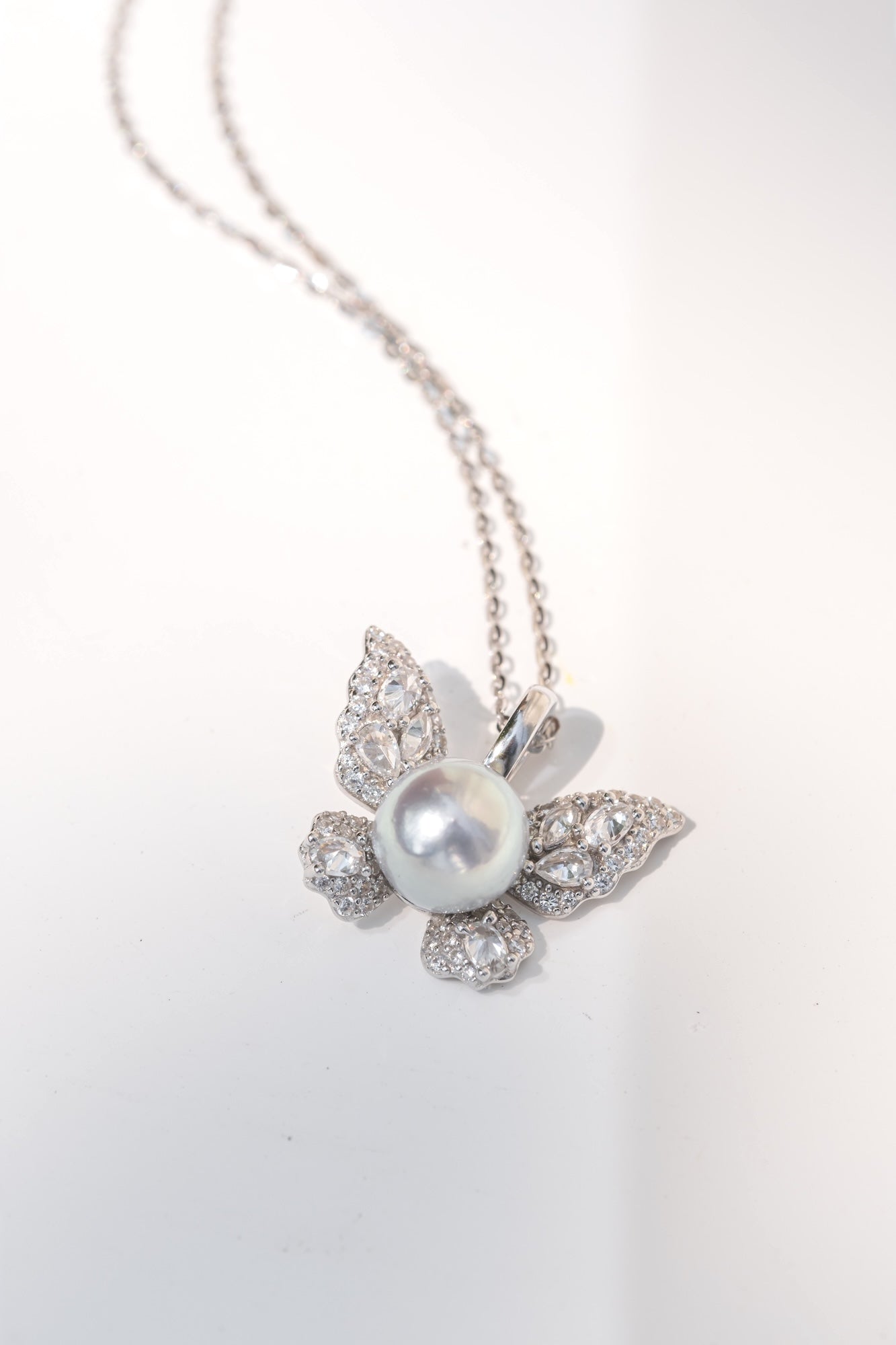 Butterfly Blue Akoya Pearl Necklace