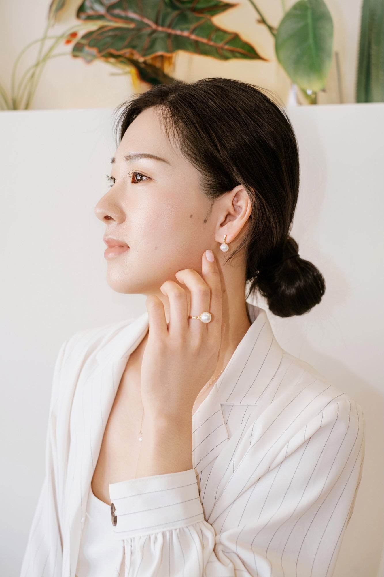 Celeste Drop 7.5-8mm Akoya Pearl Earrings 18K Gold