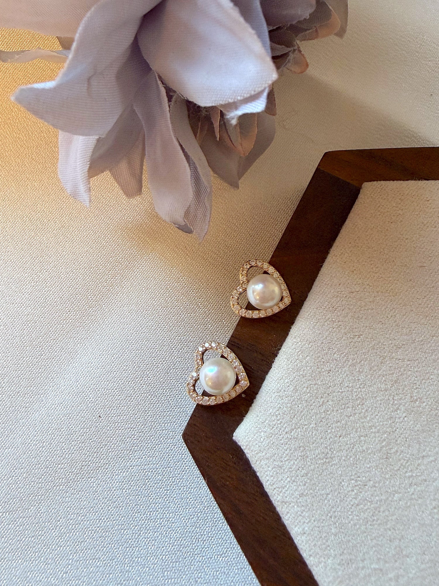 Radiant Heart Pearl Earrings