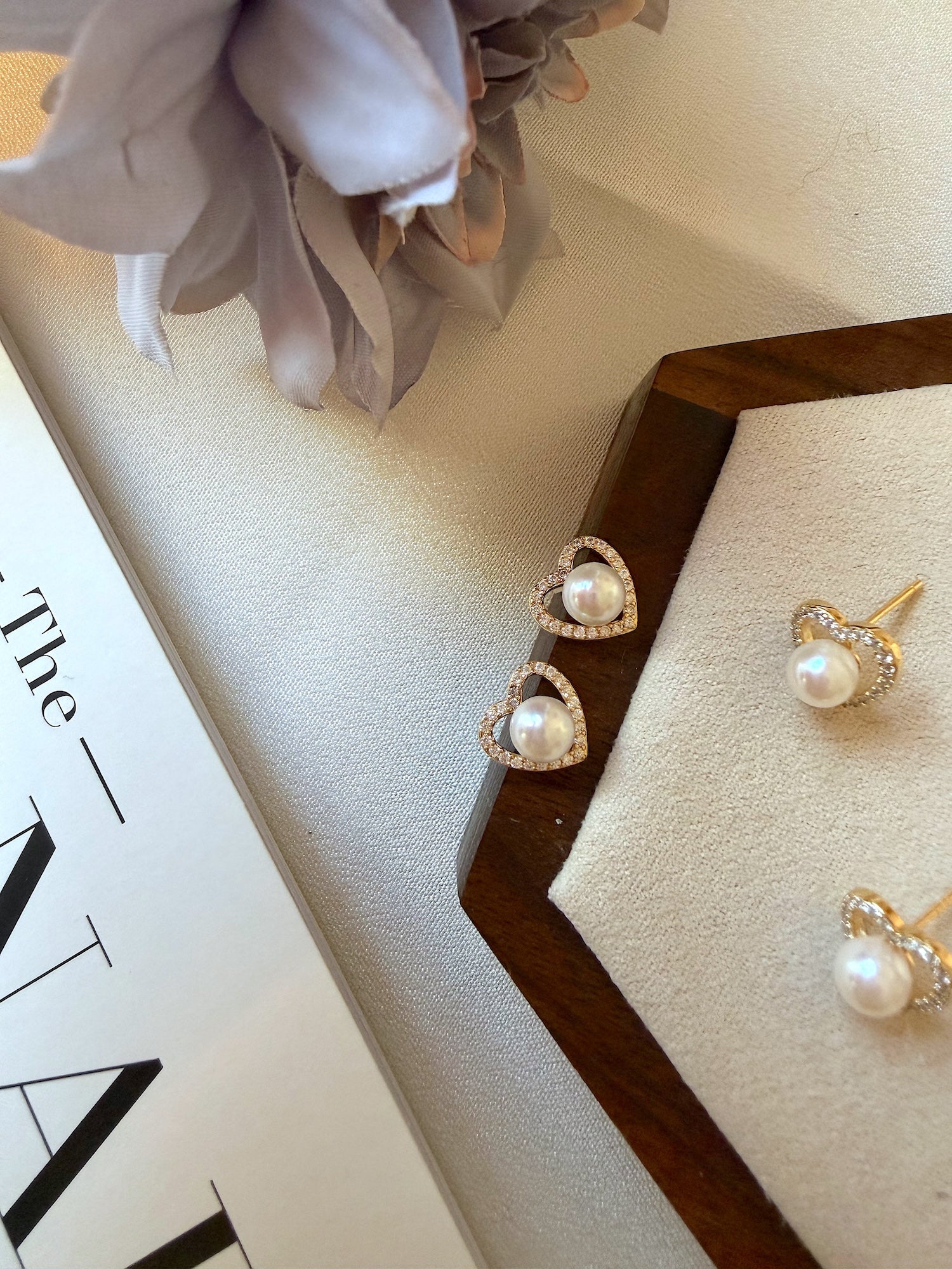 Radiant Heart Pearl Earrings