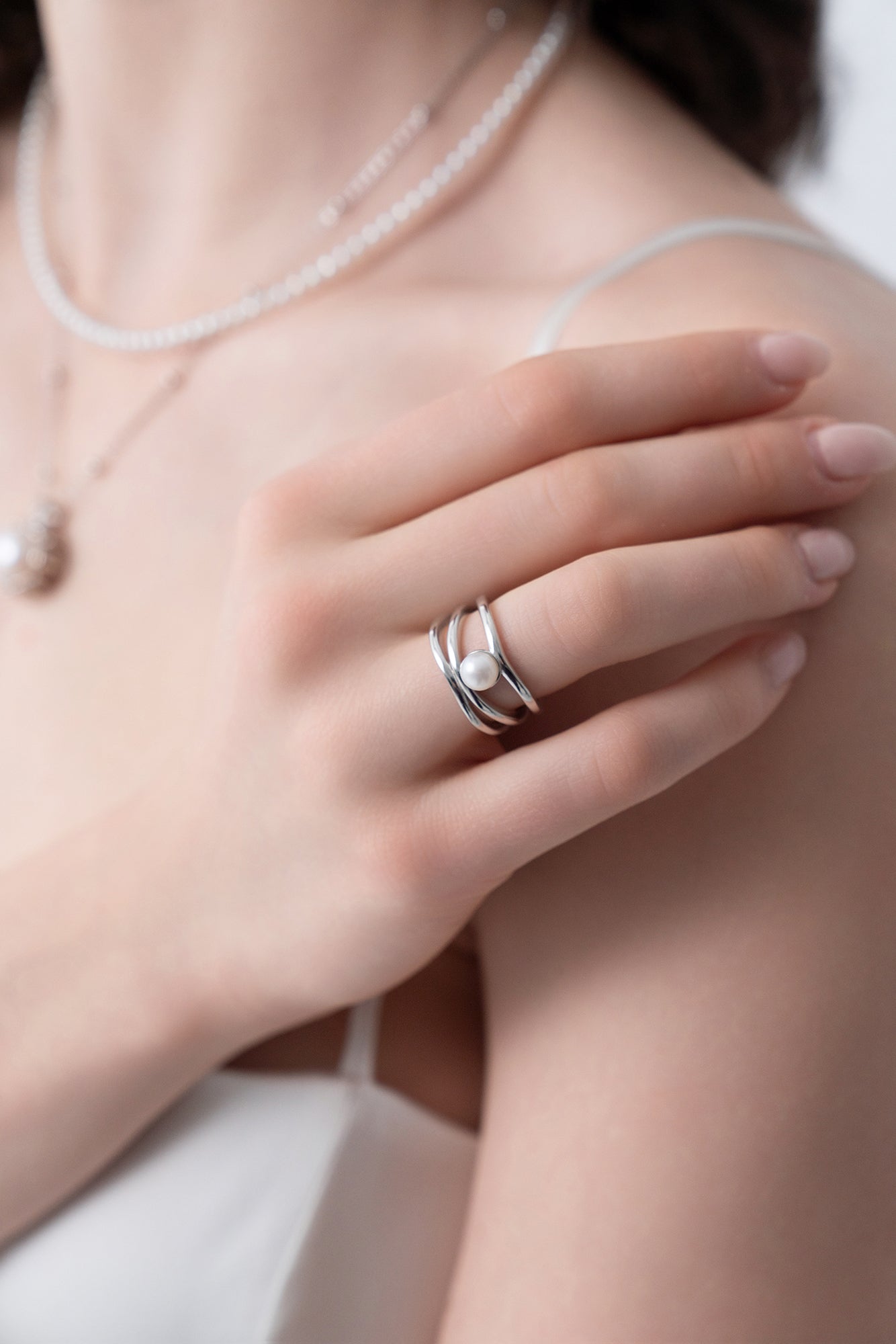 Orbit Pearl Ring