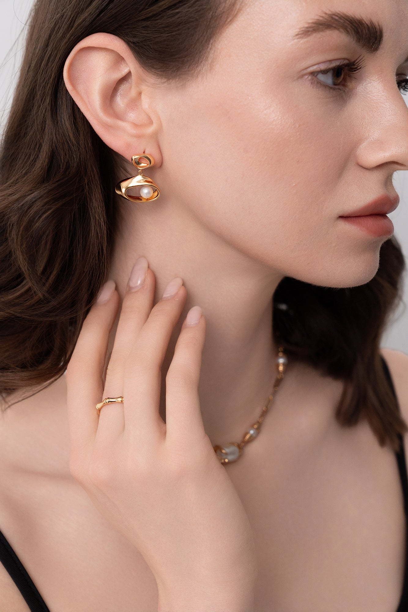 Ocean Drop Pearl Earrings