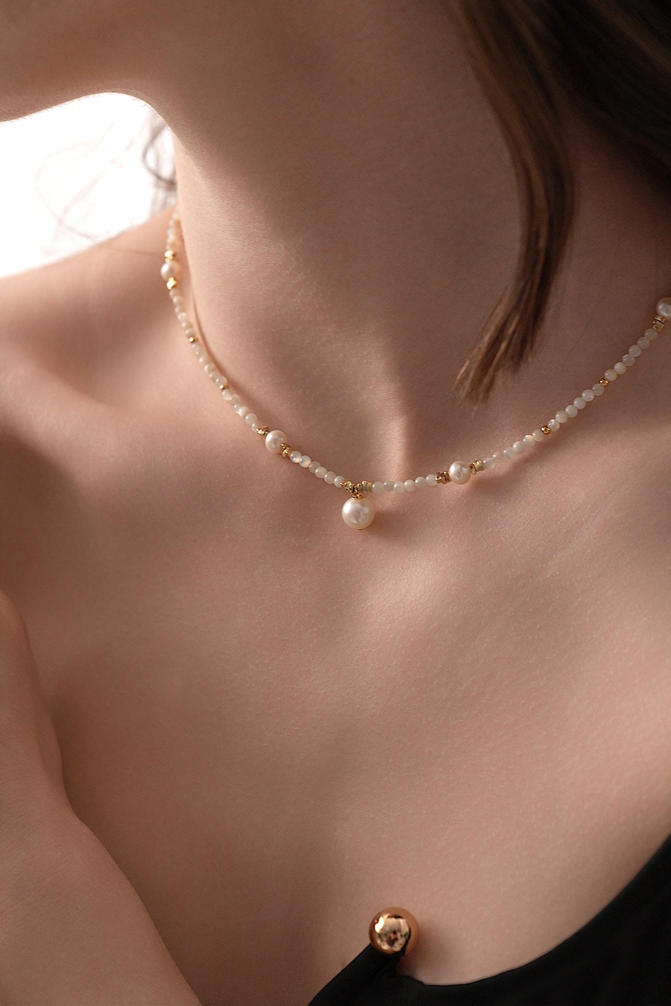 Golden Harmony Pearl Necklace